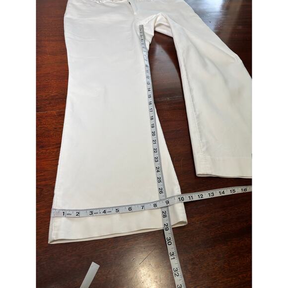 Gap Modern Boot Cut Mid Rise White Cotton Pants Size 12 Ankle Length Coastal Y2K - Picture 7 of 9